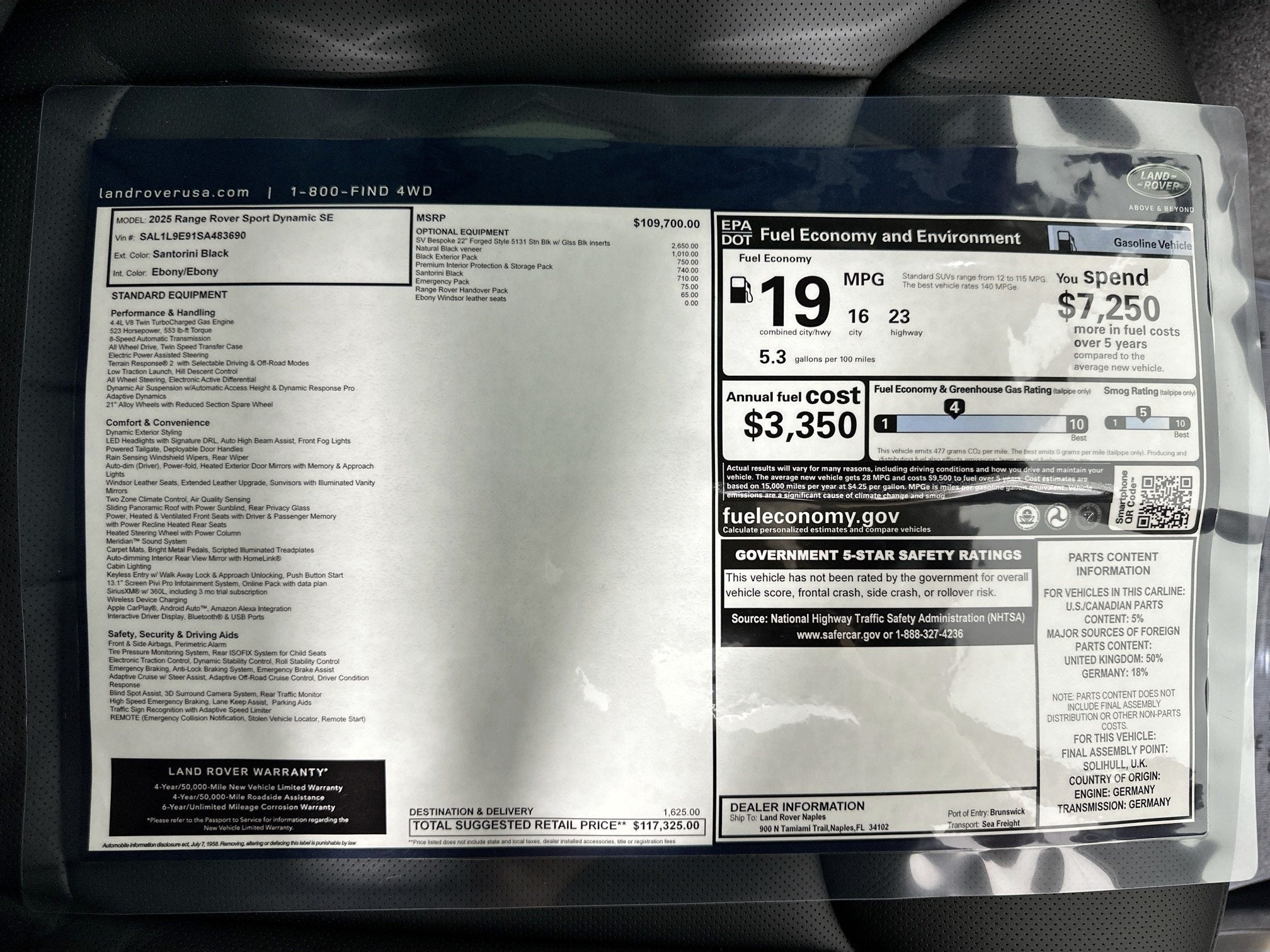 2025 Land Rover Range Rover Sport Dynamic SE