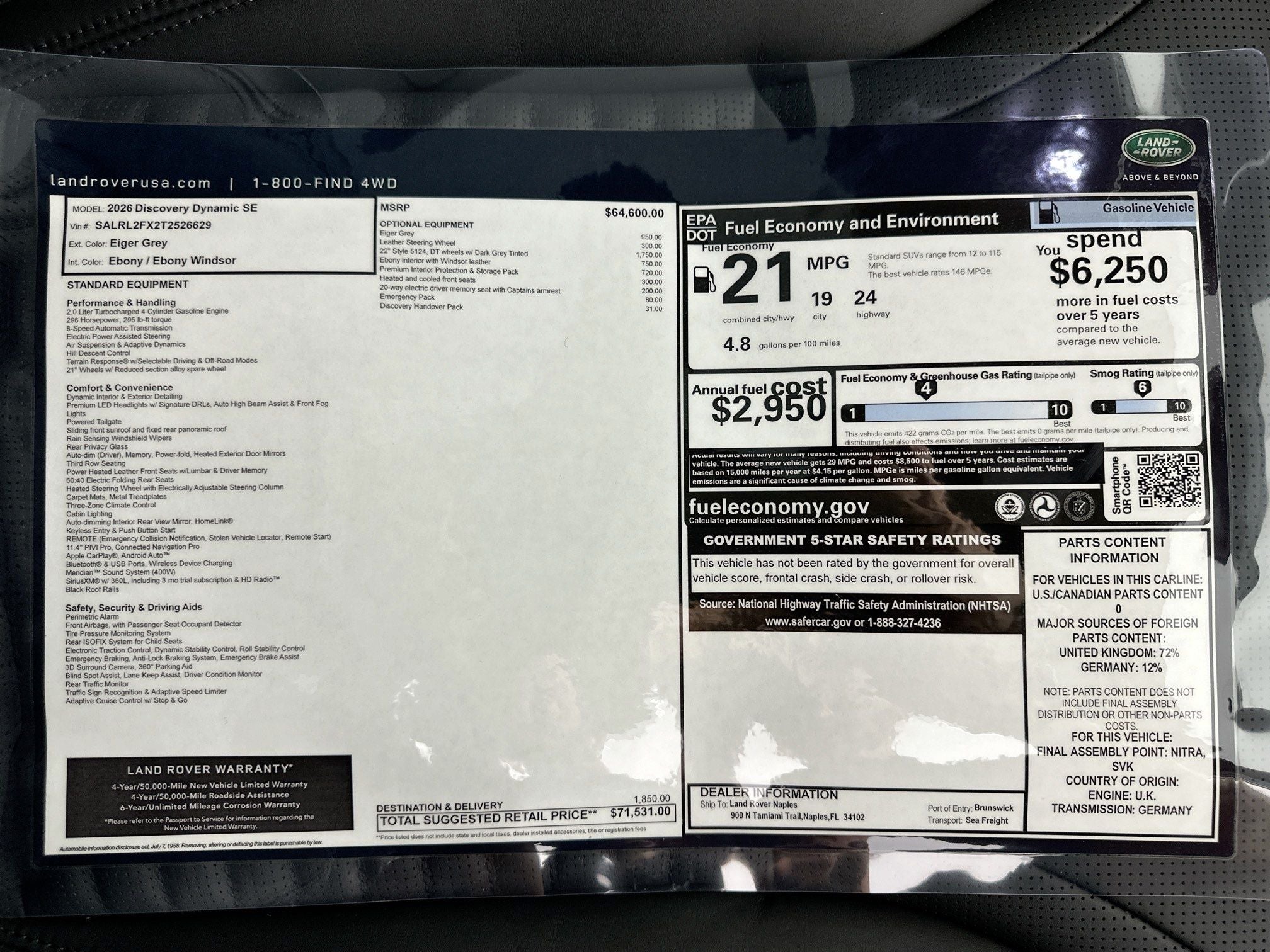 2026 Land Rover Discovery Dynamic SE
