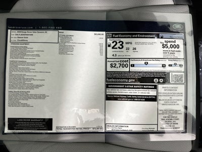 2026 Land Rover Range Rover Velar Dynamic SE