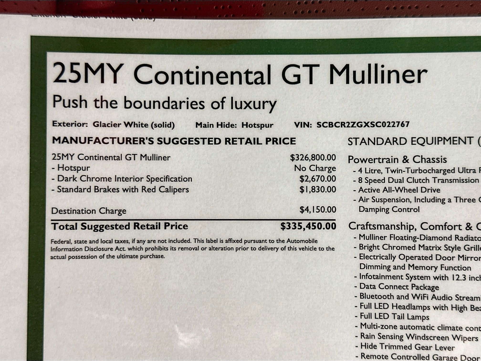 2025 Bentley Continental GT Mulliner