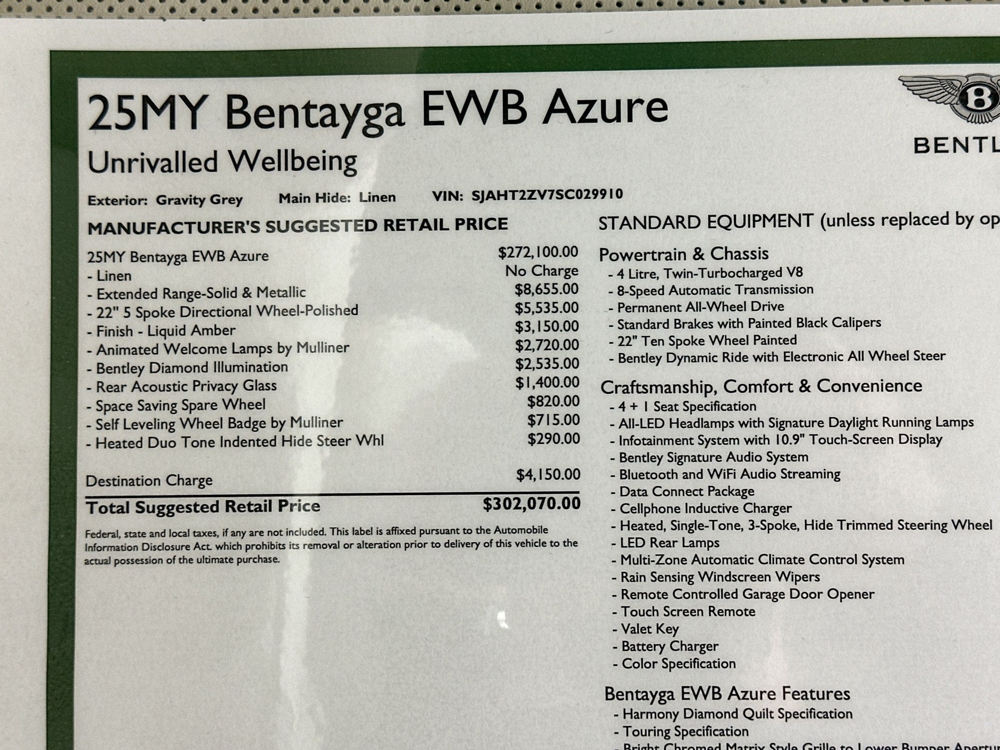 2025 Bentley Bentayga EWB Azure