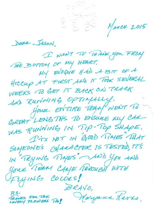 Morgann Revrs Thank You note