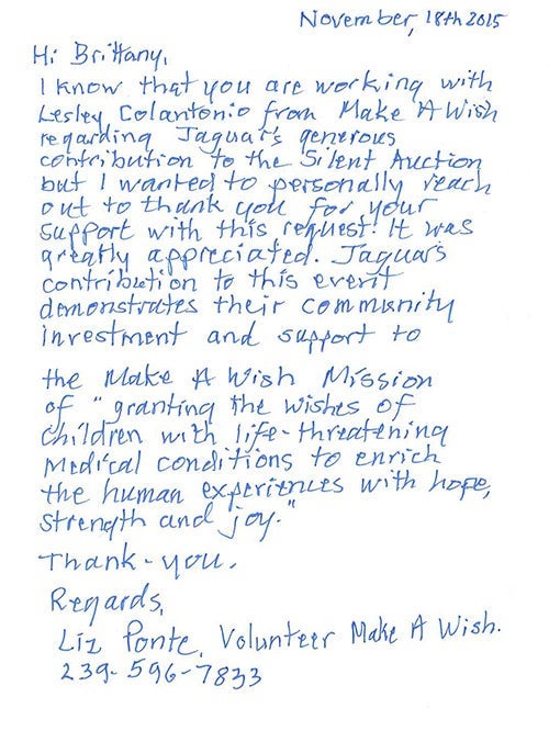 Liz Ponte Thank You note