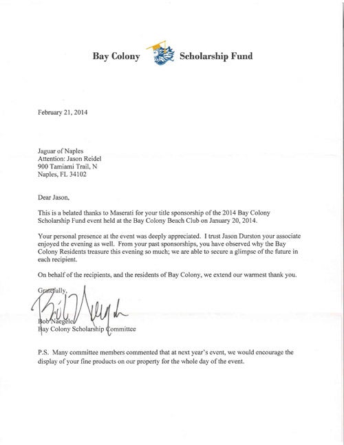 Bay Colony Scholarship Fund