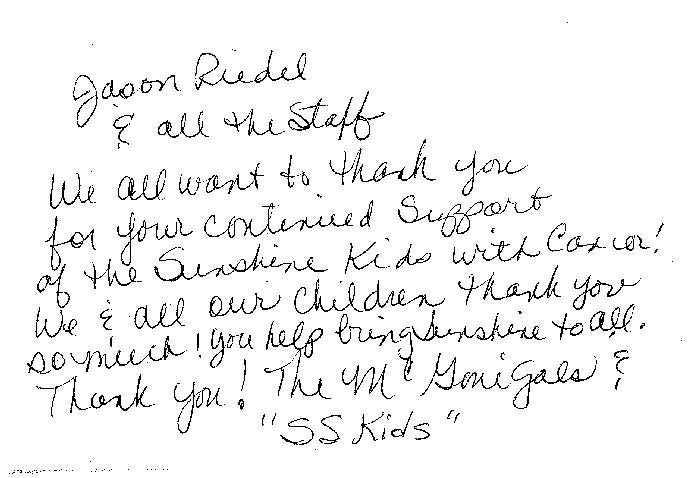 Thank you note - SS Kids