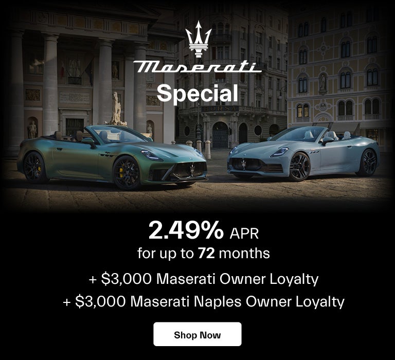 Maserati Special 2.49% APR for up to 72 mos. + $3,000 Masera